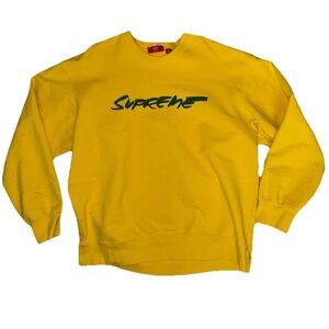 Supreme Futura Logo Crewneck Sweatshirt Large FW20 Yellow/Green Made In Canada
